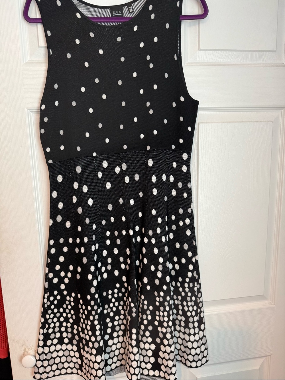 Saks Fifth Avenue BLACK Black and White Knit dress